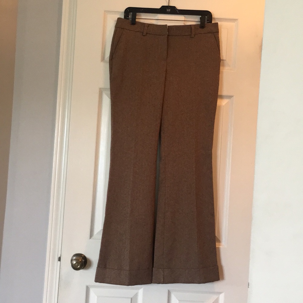 Wide leg tweed like dress pants